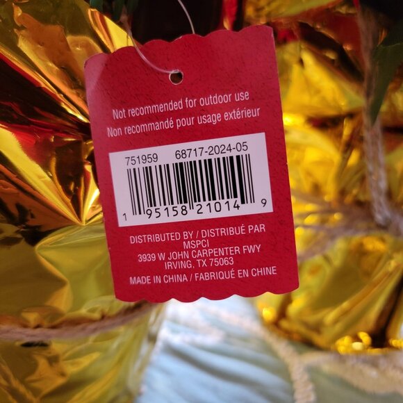 Ashland Christmas Poinsettia In Pot Red Velvet Décor 10" Gold Wrap Indoor Use On - Picture 4 of 4